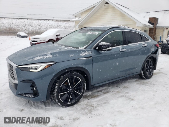 2022 Infiniti QX55 Sensory with VIN 3PCAJ5L38NF101543, listed as a Copart auction lot 86468694 with 45,409 mi miles and Salvage title. Bid and sale history available at DreamBid. Image 1.