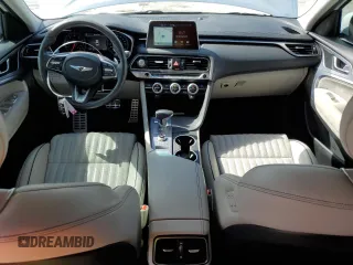 2021 Genesis G70 3.3T with VIN KMTG74LE8MU072654, listed as a Copart auction lot 74278574 with 27,323 mi miles and Non Repairable. Bid and sale history available at carsss.com. Image 8.