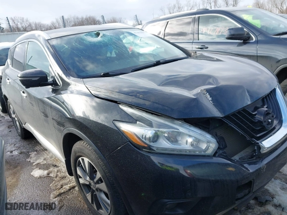 2015 Nissan Murano SL with VIN 5N1AZ2MHXFN220002, listed as a IAAI auction lot 41455807 with 80,975 mi miles. Bid and sale history available at carsss.com. Image 1.