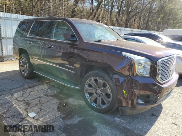 2017 GMC Yukon Denali with VIN 1GKS2CKJ5HR229277, listed as a Copart auction lot 87868105 with 95,714 mi miles and Salvage Title. Bid and sale history available at carsss.com. Image 4.