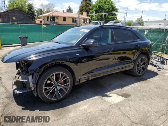 2020 Audi Q8 Prestige with VIN WA1FVAF18LD001941, listed as a Copart auction lot 61498385 with 29,634 mi miles and Salvage title. Bid and sale history available at DreamBid. Image 1.