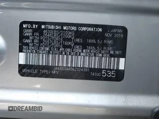 2019 Mitsubishi Eclipse Cross ES с VIN JA4AS3AA5KZ024391, выставлен на аукционе IAAI как лот 42424061 с пробегом 74 191 миль миль и . История ставок и продаж доступна на DreamBid. Изображение 9.