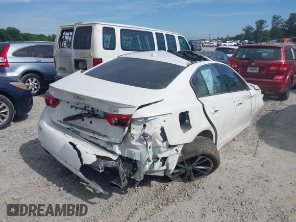 2015 Infiniti Q50 Premium with VIN JN1BV7AP1FM355889, listed as a IAAI auction lot 42212761 with 89,516 mi miles and . Bid and sale history available at DreamBid. Image 4.