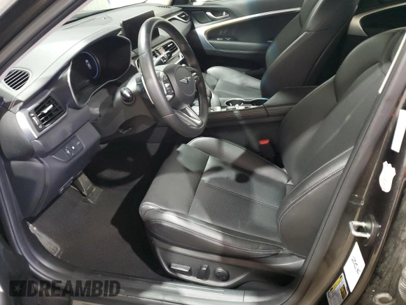 2023 Genesis G70 2.0T with VIN KMTG34TA1PU131167, listed as a Copart auction lot 80670154 with 27,980 mi miles and Clean Title. Bid and sale history available at DreamBid. Image 7.