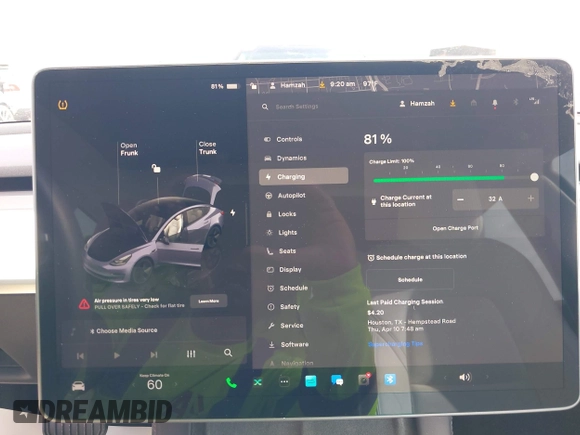 2023 Tesla Model 3 with VIN 5YJ3E1EA7PF567906, listed as a IAAI auction lot 42280993 with 41,452 mi miles and . Bid and sale history available at DreamBid. Image 18.