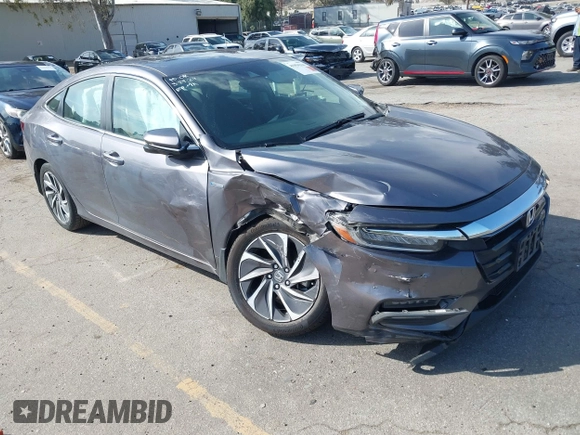 2019 Honda Insight Touring with VIN 19XZE4F95KE001192, listed as a IAAI auction lot 41956216 with Not Provided miles and . Bid and sale history available at carsss.com. Image 1.