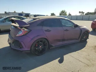 2018 Honda Civic Type R Touring with VIN SHHFK8G78JU203595, listed as a Copart auction lot 69647004 with 75,295 mi miles and Salvage Title. Bid and sale history available at carsss.com. Image 3.