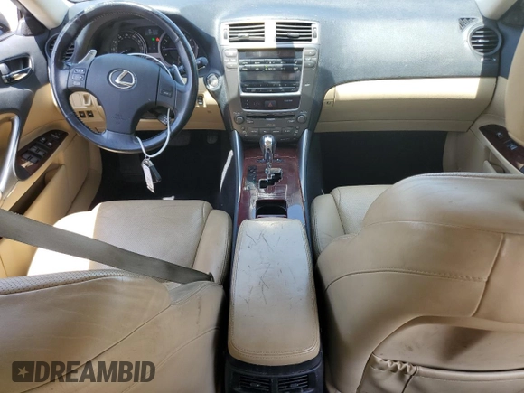 2008 Lexus IS 350 with VIN JTHBE262982015447, listed as a Copart auction lot 54685365 with 217,981 mi miles and Salvage title. Bid and sale history available at DreamBid. Image 8.