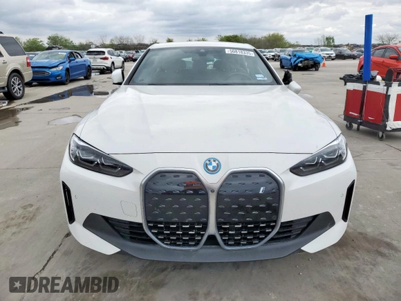 2024 BMW i4 eDrive35 with VIN WBY43AW08RFS83004, listed as a Copart auction lot 50818335 with 12,000 mi miles and Salvage Title. Bid and sale history available at carsss.com. Image 5.