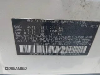 2016 Subaru Legacy Premium с VIN 4S3BNBC63G3040569, выставлен на аукционе IAAI как лот 42326253 с пробегом 116 844 миль миль и . История ставок и продаж доступна на DreamBid. Изображение 9.