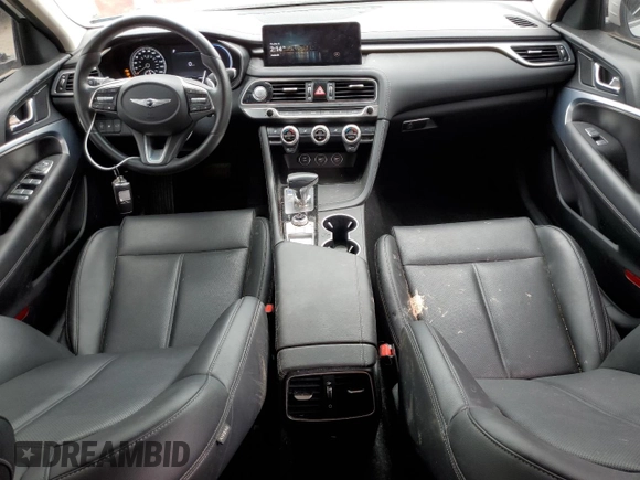2023 Genesis G70 2.0T with VIN KMTG34TAXPU128221, listed as a Copart auction lot 71105154 with 43,626 mi miles and Non Repairable. Bid and sale history available at DreamBid. Image 8.