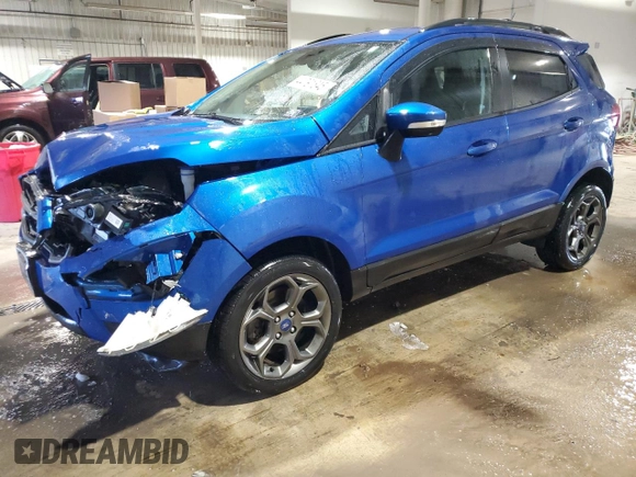 2018 Ford EcoSport SES z VIN MAJ6P1CL6JC189860, wystawiony jako Copart lot #44791845 z przebiegiem 92 069 mil mil oraz Szkoda całkowita • Salvage title. Historia ofert i sprzedaży dostępna na DreamBid. Obrazek 1.