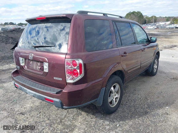 2007 Honda Pilot EX-L with VIN 5FNYF18717B007026, listed as a IAAI auction lot 41741772 with 277,686 mi miles. Bid and sale history available at carsss.com. Image 4.