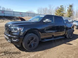 2020 Ram 1500 Big Horn with VIN 1C6SRFFT3LN328739, listed as a Copart auction lot 48977115 with 46,033 mi miles and Salvage Title. Bid and sale history available at carsss.com. Image 1.