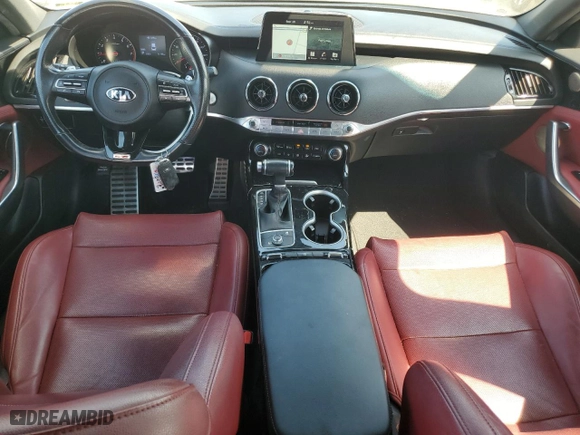 2021 Kia Stinger GT-Line with VIN KNAE15LA2M6087694, listed as a Copart auction lot 72122594 with 71,156 mi miles and Salvage Title. Bid and sale history available at carsss.com. Image 8.