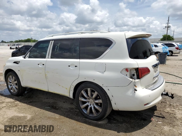 2014 Infiniti QX80 with VIN JN8AZ2NF4E9555558, listed as a Copart auction lot 54570895 with 123,433 mi miles and Salvage title. Bid and sale history available at DreamBid. Image 2.
