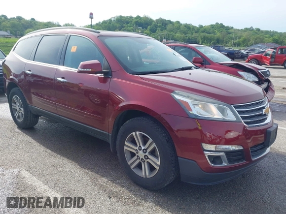 2015 Chevrolet Traverse LT with VIN 1GNKRGKD9FJ162100, listed as a IAAI auction lot 42159483 with 141,255 mi miles and . Bid and sale history available at DreamBid. Image 1.