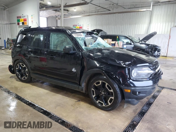 2021 Ford Bronco Sport Outer Banks with VIN 3FMCR9C66MRB35783, listed as a Copart auction lot 57086685 with 24,712 mi miles and Salvage title. Bid and sale history available at DreamBid. Image 4.