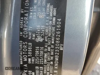 2008 Kia Sedona LX with VIN KNDMB233086261604, listed as a Copart auction lot 48936035 with 313,041 mi miles and Salvage Title. Bid and sale history available at carsss.com. Image 15.