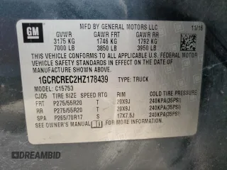 2017 Chevrolet Silverado 1500 LT with VIN 1GCRCREC2HZ178439, listed as a Copart auction lot 51594485 with 450,568 mi miles and Salvage Title. Bid and sale history available at DreamBid. Image 14.