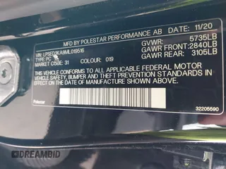 2021 Polestar 2 Launch Edition z VIN LPSED3KA9ML019516, wystawiony jako IAAI lot #41901075 z przebiegiem 32 468 mil mil oraz . Historia ofert i sprzedaży dostępna na DreamBid. Obrazek 9.
