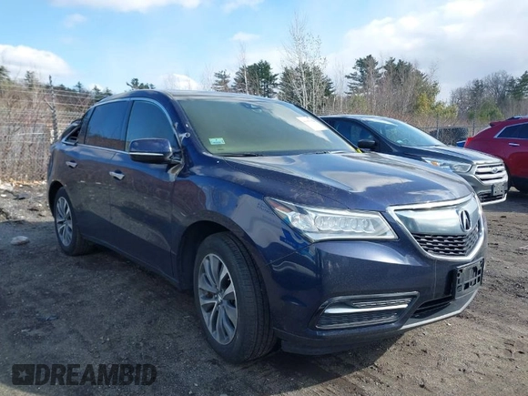 2016 Acura MDX w/Tech with VIN 5FRYD4H40GB053930, listed as a IAAI auction lot 41965048 with 1 mi miles. Bid and sale history available at carsss.com. Image 1.