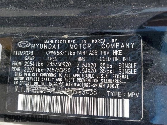 2024 Hyundai Palisade Calligraphy z VIN KM8R7DGE0RU763438, wystawiony jako Copart lot #59061375 z przebiegiem Nie podano mil oraz Czysty tytuł • Clean title. Historia ofert i sprzedaży dostępna na DreamBid. Obrazek 13.