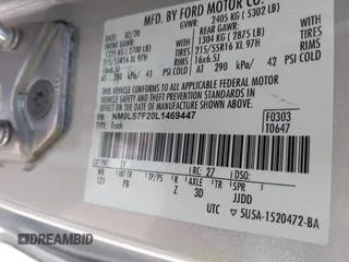 2020 Ford Transit Connect XLT with VIN NM0LS7F20L1469447, listed as a IAAI auction lot 42340033 with 42,432 mi miles and . Bid and sale history available at DreamBid. Image 9.