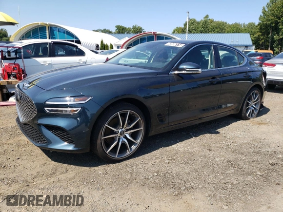 2023 Genesis G70 2.0T with VIN KMTG34TA6PU131696, listed as a Copart auction lot 69596114 with 29,968 mi miles and Salvage Title. Bid and sale history available at DreamBid. Image 1.