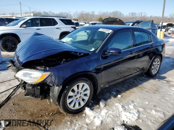 2014 Chrysler 200 LX with VIN 1C3CCBAB1EN124115, listed as a Copart auction lot 41591865 with 138,787 mi miles and Salvage Title. Bid and sale history available at carsss.com. Image 1.