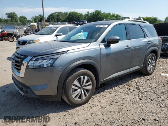 2023 Nissan Pathfinder SL with VIN 5N1DR3CC9PC212656, listed as a Copart auction lot 62314425 with 36,306 mi miles and Salvage title. Bid and sale history available at DreamBid. Image 1.