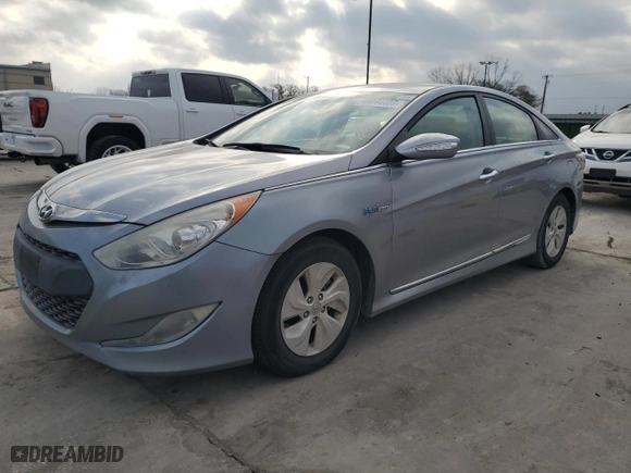 2014 Hyundai Sonata Hybrid with VIN KMHEC4A40EA117161, listed as a Copart auction lot 49044405 with 164,331 mi miles and Clean Title. Bid and sale history available at carsss.com. Image 1.