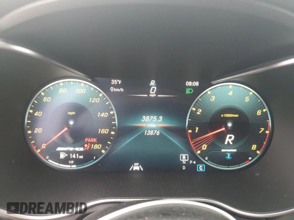 2022 Mercedes-Benz C with VIN W1KWK6EB7NG106807, listed as a Copart auction lot 87717575 with 13,876 mi miles and Salvage Title. Bid and sale history available at DreamBid. Image 9.