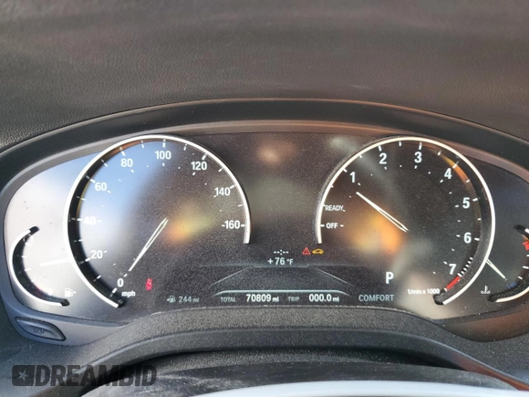 2019 BMW X3 sDrive30i with VIN 5UXTR7C52KLE94593, listed as a Copart auction lot 48560335 with 70,809 mi miles and Salvage Title. Bid and sale history available at DreamBid. Image 9.