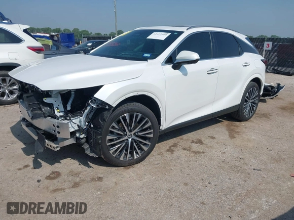 2025 Lexus RX 350h with VIN 2T2BBMCA7SC071814, listed as a IAAI auction lot 42322360 with 4,112 mi miles and . Bid and sale history available at DreamBid. Image 18.