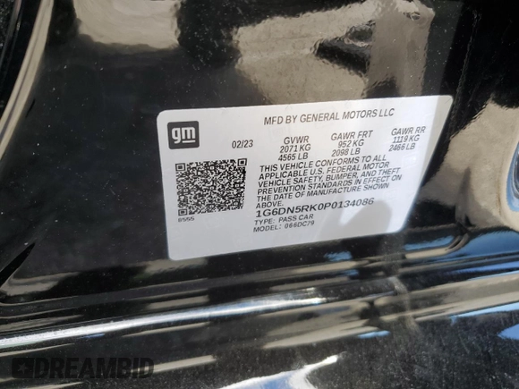 2023 Cadillac CT5 Premium Luxury with VIN 1G6DN5RK0P0134086, listed as a Copart auction lot 47732345 with Not provided miles and Non repairable. Bid and sale history available at DreamBid. Image 13.