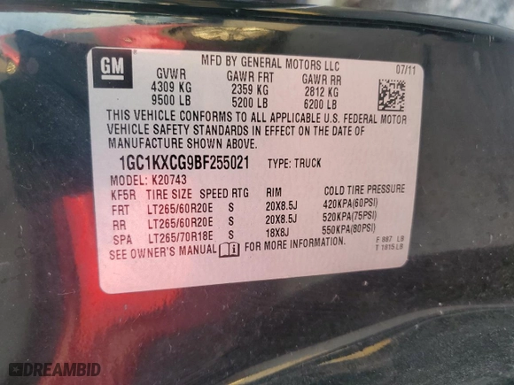 2011 Chevrolet Silverado 2500HD LT with VIN 1GC1KXCG9BF255021, listed as a Copart auction lot 78302804 with 76,892 mi miles and Salvage Title. Bid and sale history available at carsss.com. Image 13.