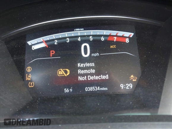 2019 Honda CR-V EX with VIN 5J6RW1H55KA037015, listed as a IAAI auction lot 41034642 with 38,534 mi miles and . Bid and sale history available at DreamBid. Image 7.