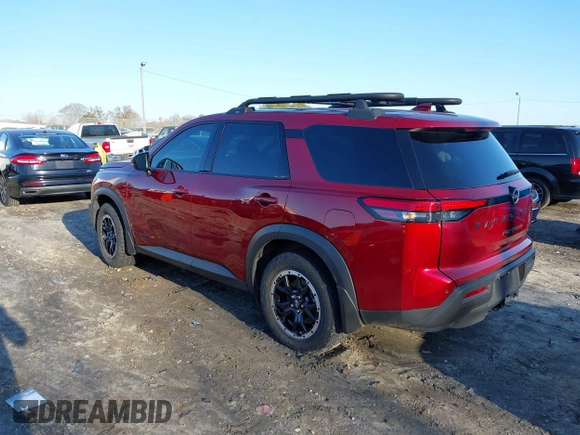 2023 Nissan Pathfinder Rock Creek with VIN 5N1DR3BD2PC201346, listed as a IAAI auction lot 41497308 with 49,827 mi miles and . Bid and sale history available at DreamBid. Image 3.