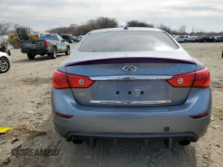 2016 Infiniti Q50 Premium with VIN JN1CV7AR7GM251091, listed as a Copart auction lot 49963495 with 77,833 mi miles and Salvage Title. Bid and sale history available at DreamBid. Image 6.