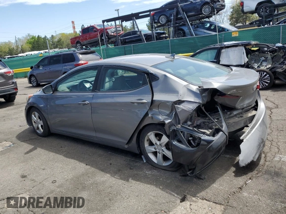 2013 Hyundai Elantra GLS with VIN 5NPDH4AE9DH201822, listed as a Copart auction lot 54986905 with 103,351 mi miles and Salvage title. Bid and sale history available at DreamBid. Image 2.