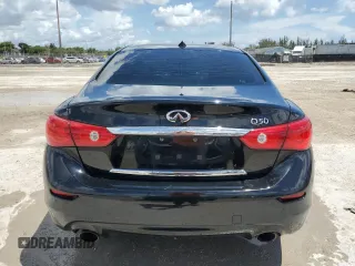 2014 Infiniti Q50 Premium with VIN JN1BV7AP1EM688303, listed as a Copart auction lot 60637845 with 160,017 mi miles and Salvage title. Bid and sale history available at DreamBid. Image 6.