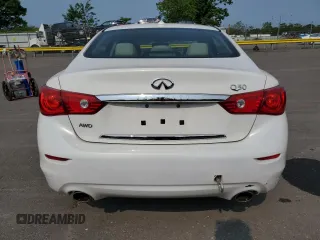 2015 Infiniti Q50 Premium with VIN JN1BV7AR3FM400123, listed as a Copart auction lot 58778025 with 59,606 mi miles and Salvage title. Bid and sale history available at DreamBid. Image 6.