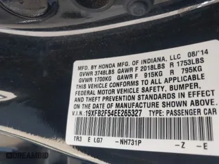 2014 Honda Civic Sedan LX with VIN 19XFB2F54EE265327, listed as a IAAI auction lot 42004378 with 78,981 mi miles. Bid and sale history available at carsss.com. Image 9.