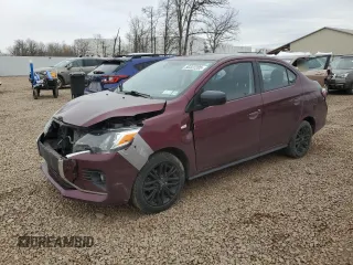 2022 Mitsubishi Mirage ES z VIN ML32FUFJ9NHF04320, wystawiony jako Copart lot #50322205 z przebiegiem 46 282 mil mil oraz Szkoda całkowita • Salvage title. Historia ofert i sprzedaży dostępna na DreamBid. Obrazek 1.
