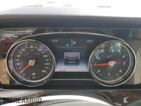 2017 Mercedes-Benz E 300 Luxury with VIN WDDZF4KB3HA035607, listed as a Copart auction lot 52872495 with 85,678 mi miles and Salvage Title. Bid and sale history available at DreamBid. Image 9.