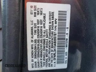 2010 Honda Odyssey EX-L with VIN 5FNRL3H73AB099787, listed as a Copart auction lot 52482325 with 235,785 mi miles and Salvage Title. Bid and sale history available at DreamBid. Image 14.