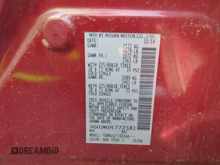 2015 Nissan Rogue SV with VIN 5N1AT2MV2FC772581, listed as a IAAI auction lot 40523006 with Not Provided miles. Bid and sale history available at carsss.com. Image 9.