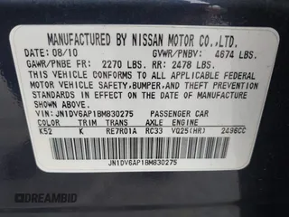 2011 Infiniti G25 Journey with VIN JN1DV6AP1BM830275, listed as a IAAI auction lot 41905361 with 153,169 mi miles. Bid and sale history available at carsss.com. Image 9.