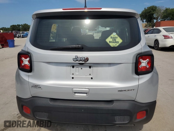 2020 Jeep Renegade Sport with VIN ZACNJAAB3LPL86143, listed as a Copart auction lot 62094075 with 54,742 mi miles and Non repairable. Bid and sale history available at DreamBid. Image 6.